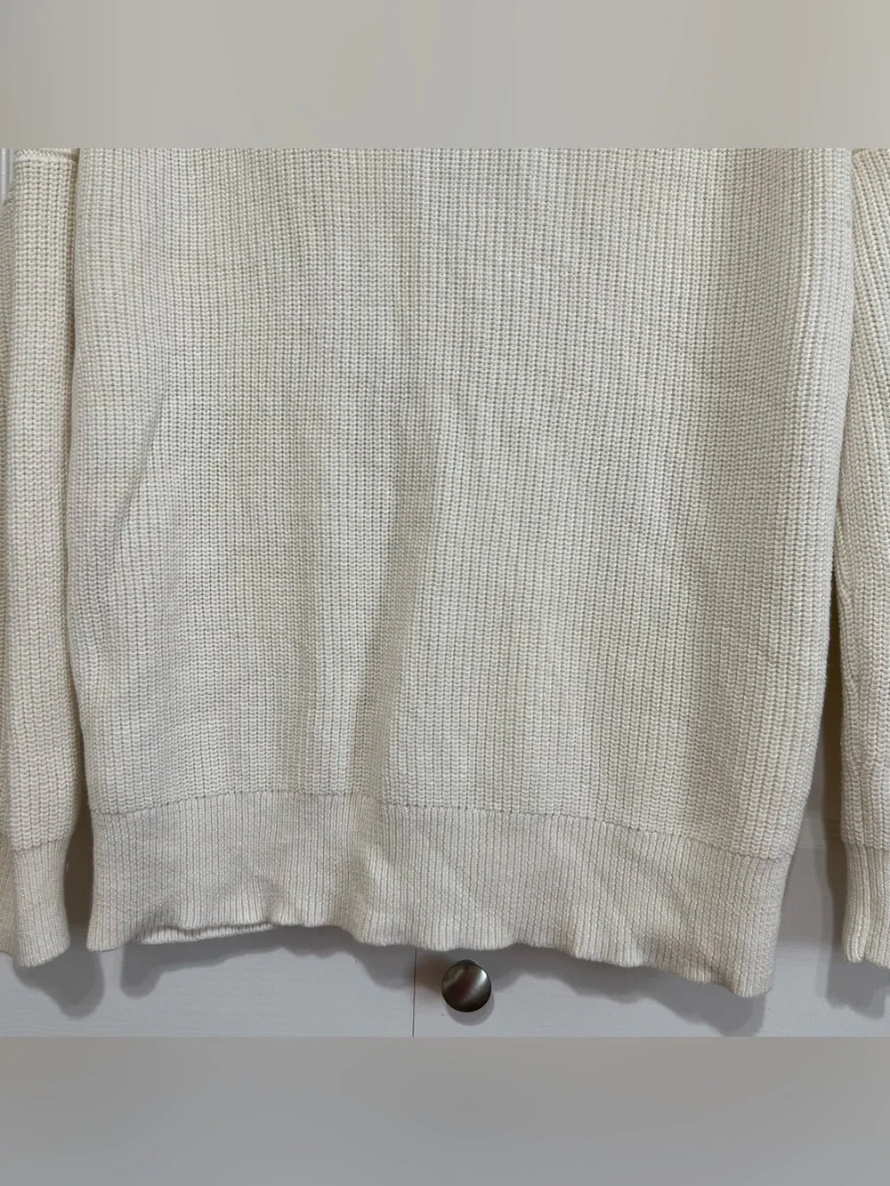 J. Crew Button-Front V-Neck Knit Cardigan Sweater Cotton/Cashmere Ivory Size XS